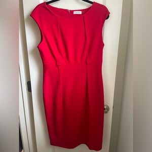 SOLD Red Calvin Klein Sheath Dress Size 10